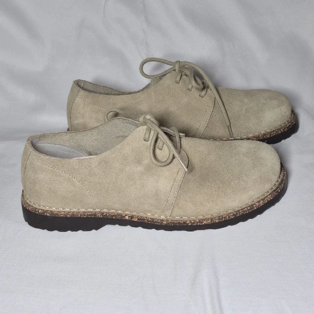 NEW Birkenstock Uppsala low top faded khaki suede lace up oxford shoes 41 mens 8